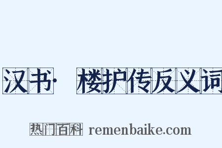 汉书·楼护传反义词是什么意思的图片